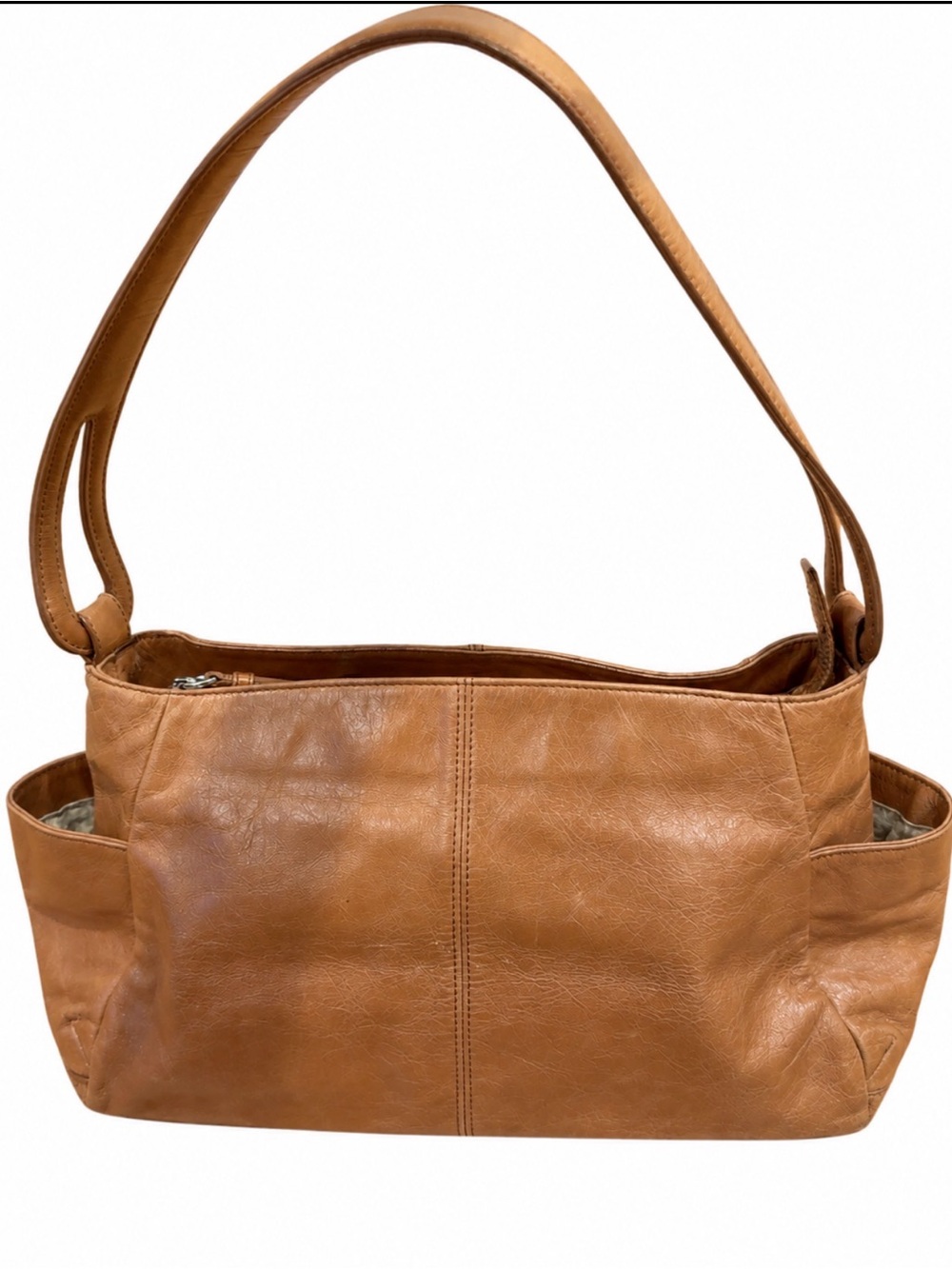 HOBO International Y2K 90s Cognac Leather Shoulder Bag